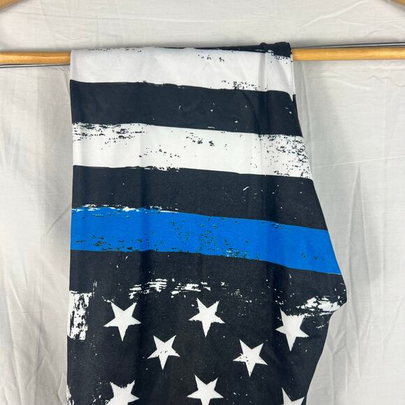 Charlie’s Project Leggings Thin Blue Line Police Flag Womens OS One Size - Picture 3 of 8